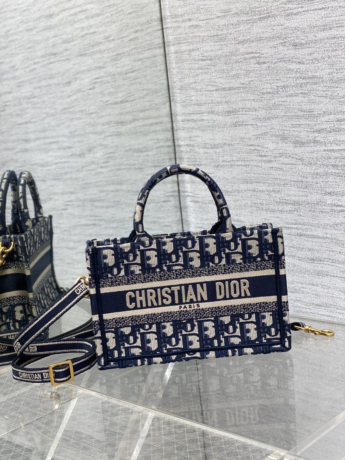 Dior Mini Tote Oblique Embroidery Classic