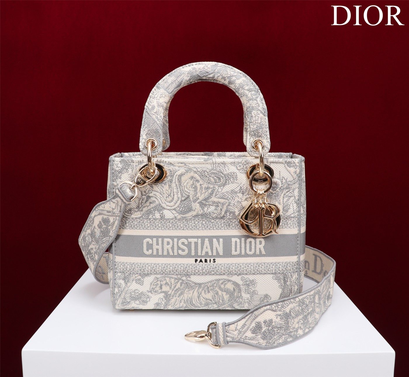 Dior Lady M0565 Five Grid Embroidery bag