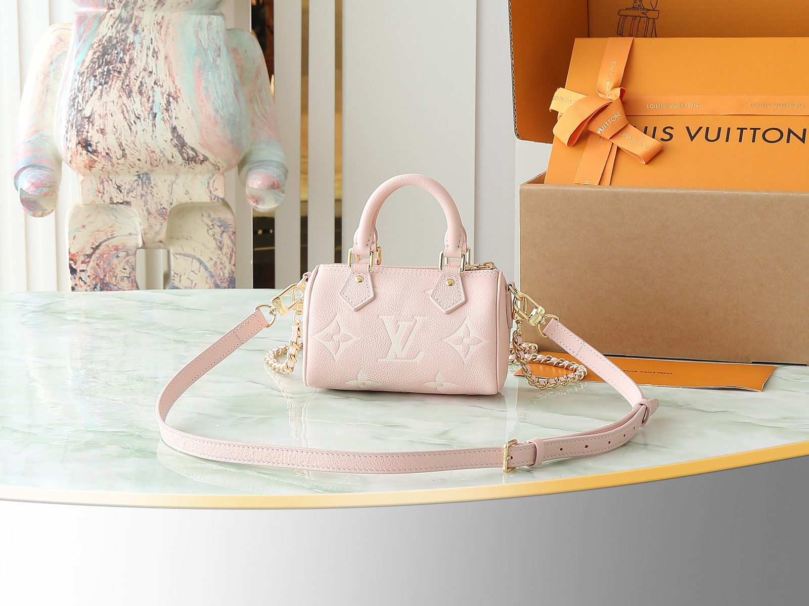 LV Nano Speedy M81625 Milkshake Pink Handbag