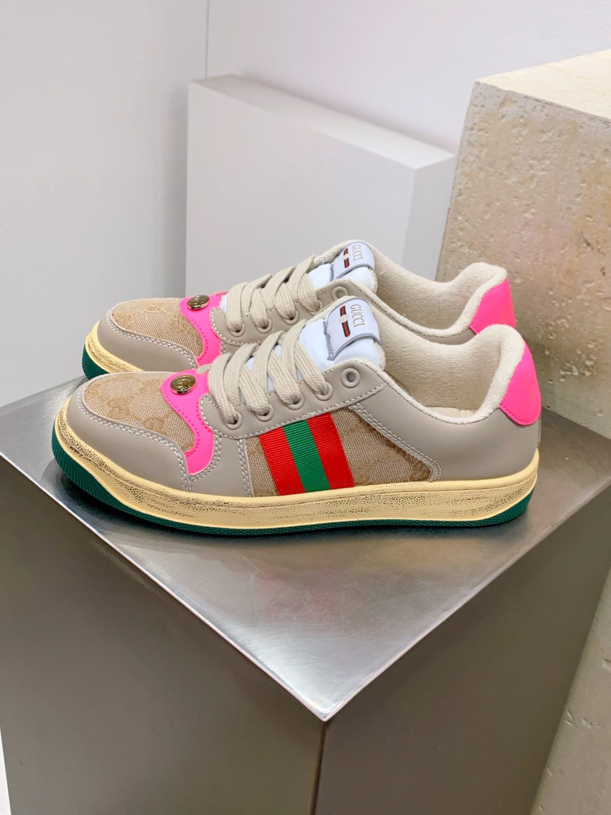 Gucci Screener Retro Preppy Men Women Shoes