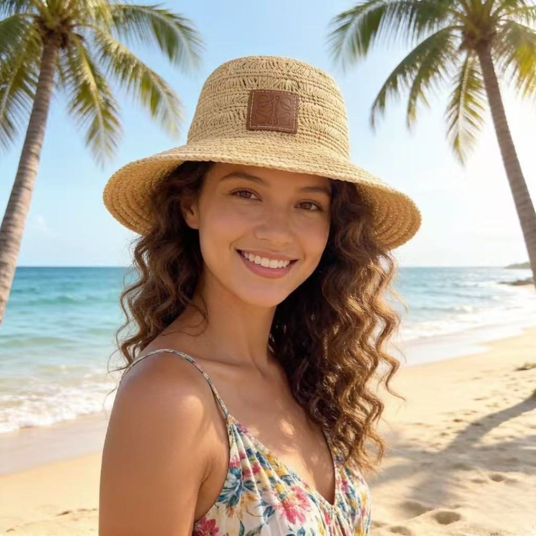 Loewe Hollow Out Sun Straw Bucket Hat