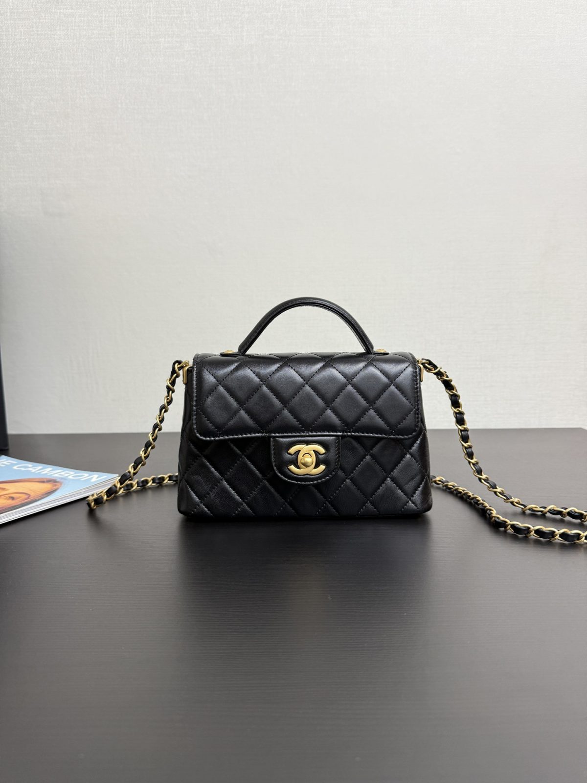 Chanel Black Gold Kelly Crossbody Bag