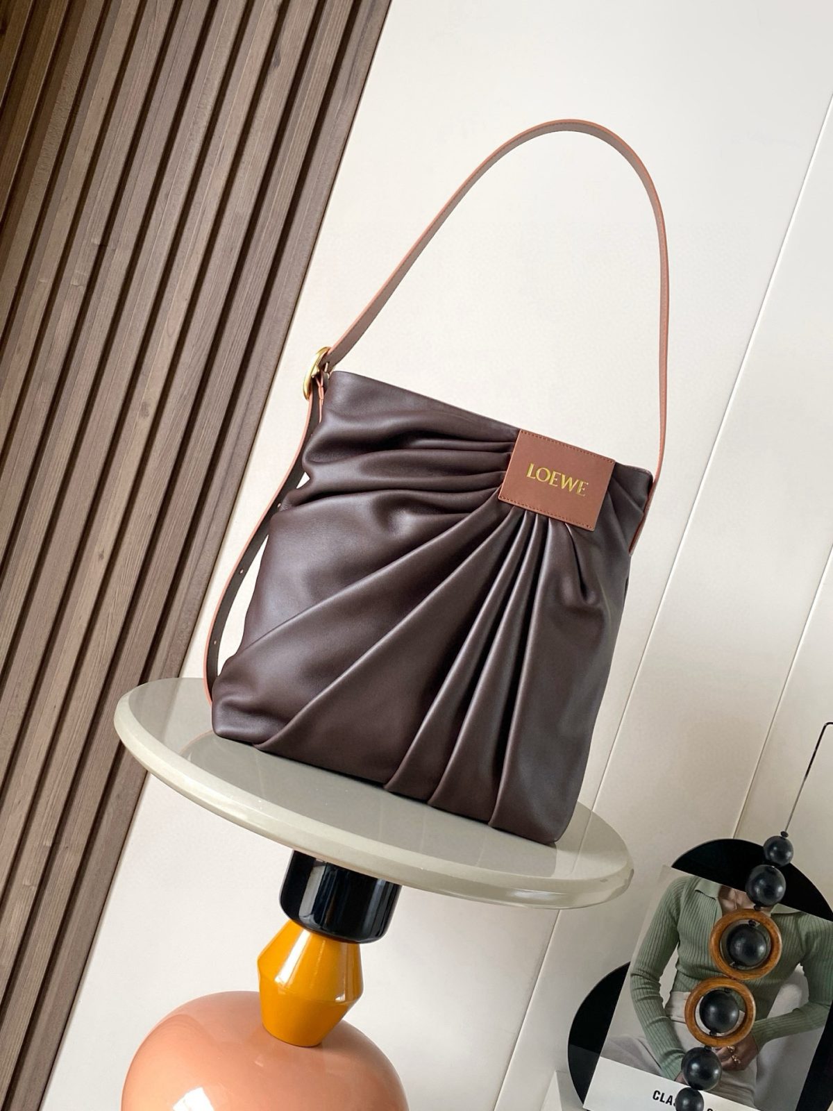 Loewe Napa Sheepskin Draped Handbag
