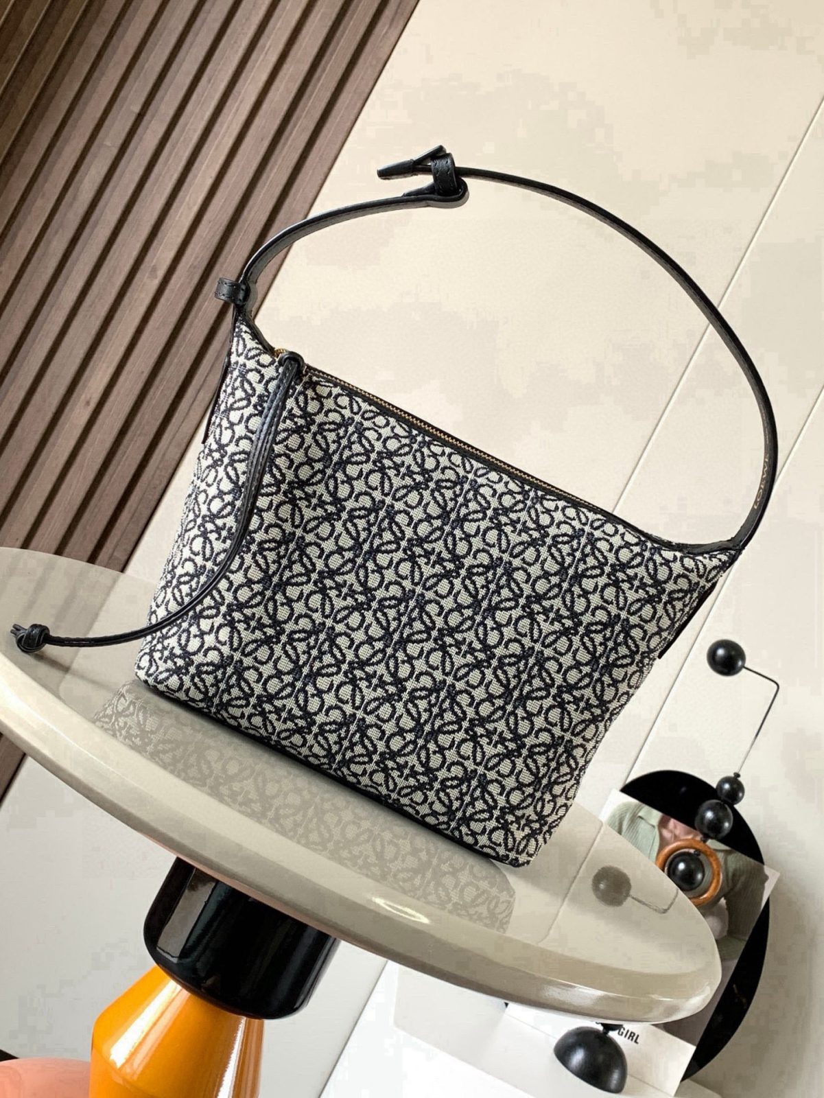Loewe Small Cubi Anagram Jacquard Leather Bento Bag