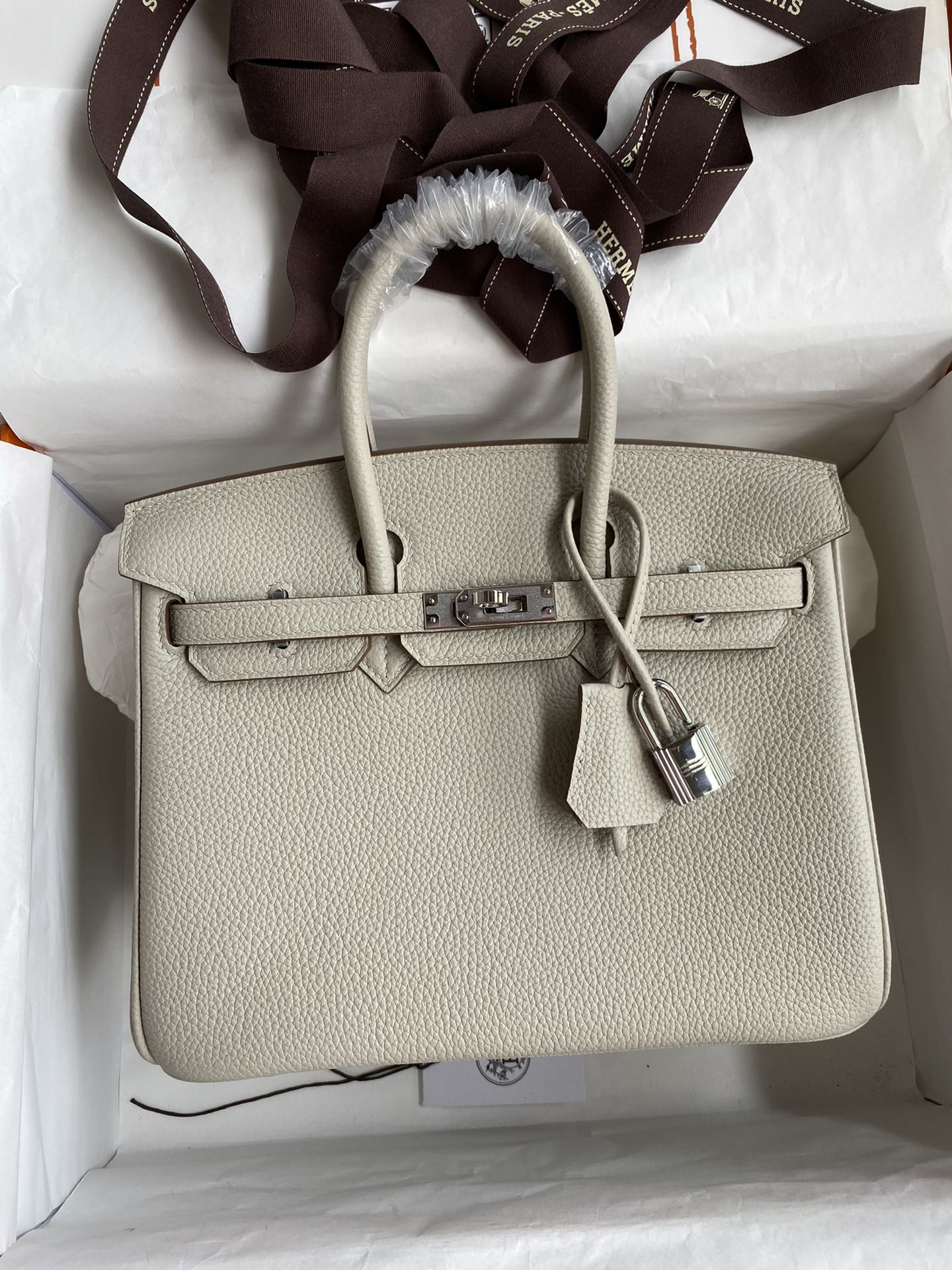 Hermes Birkin 25 Togo Leather Pearl Grey bag
