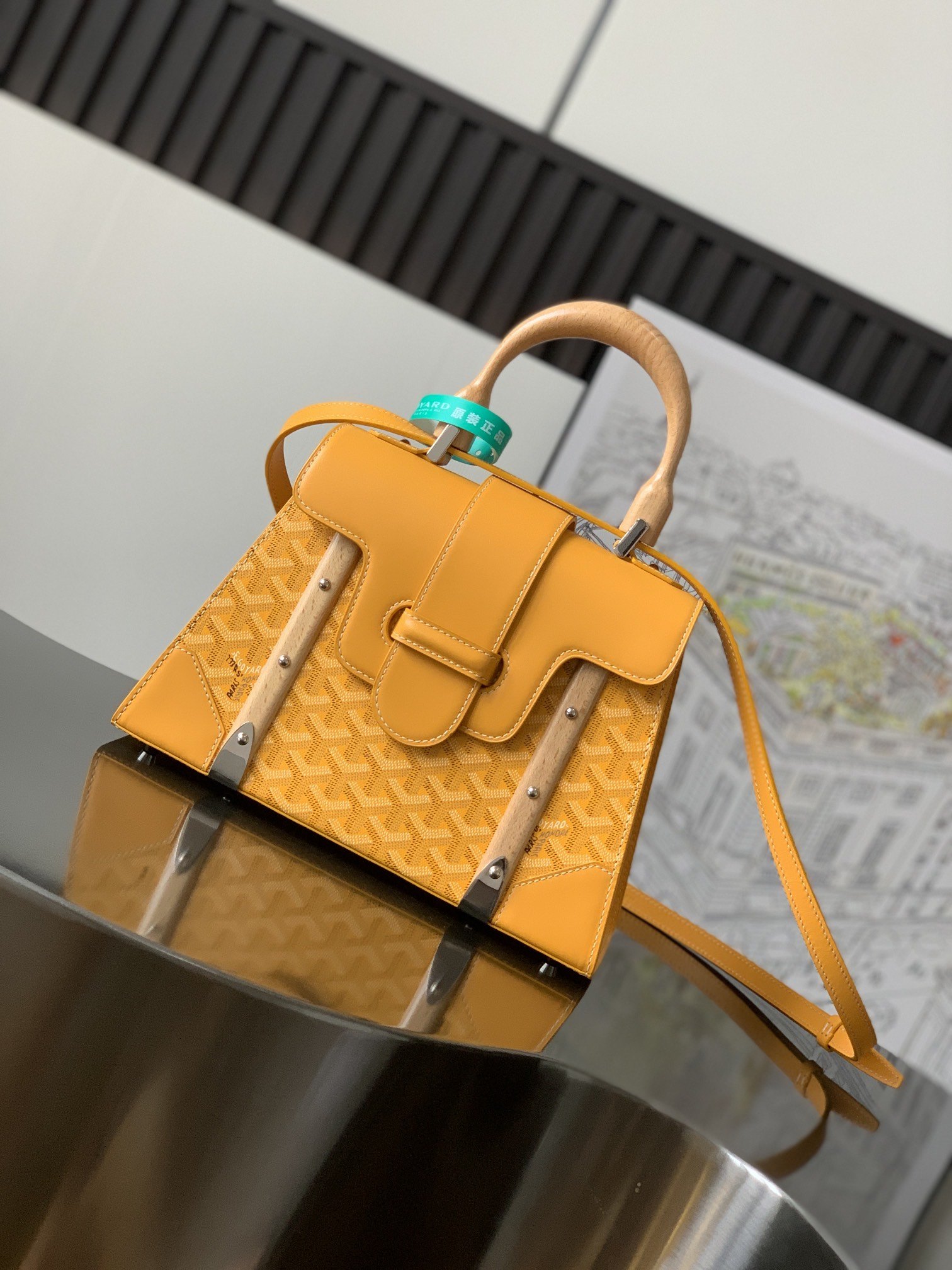 Goyard Saïgon PM Yellow Top Handle Bag