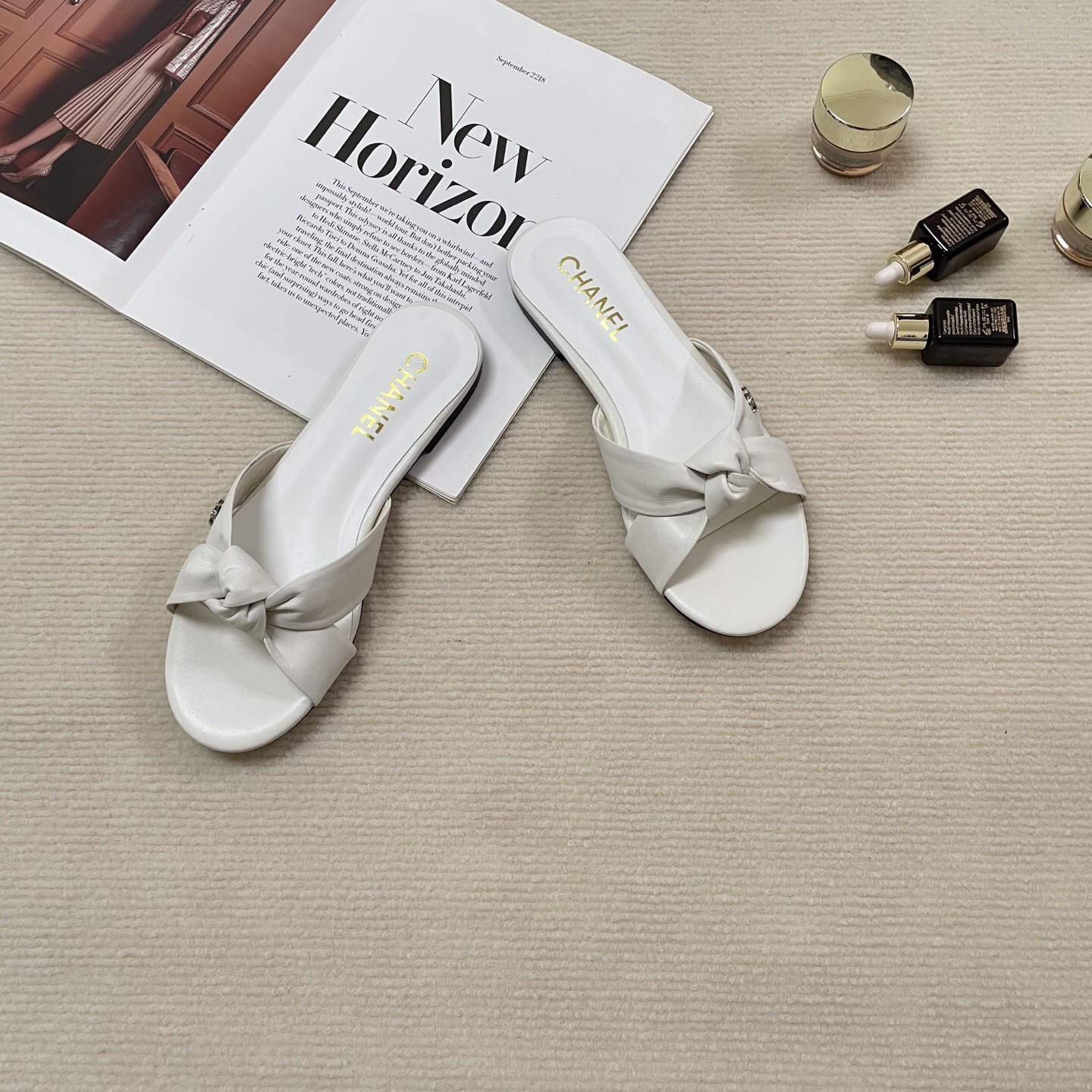 Chanel CC Buckle Butterfly Flat Slide Sandals Women