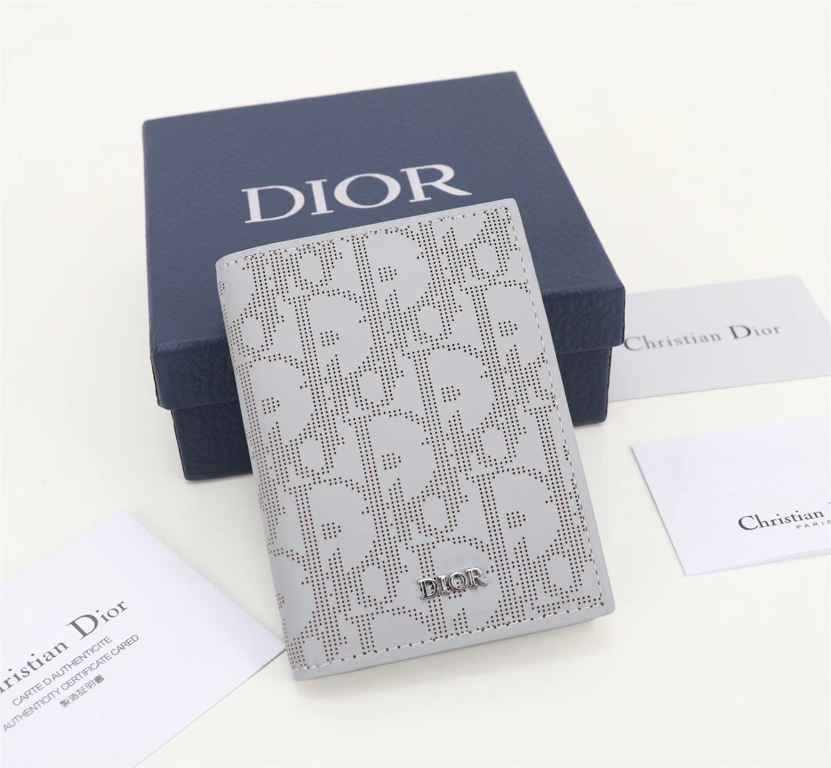 Dior Grey Oblique Galaxy Men's Bifold Card Holder