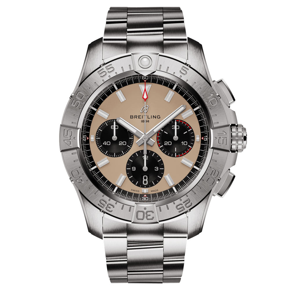Breitling Avenger B01 Chronograph 44mm Beige Dial Automatic Gents Watch AB0147101A1A1