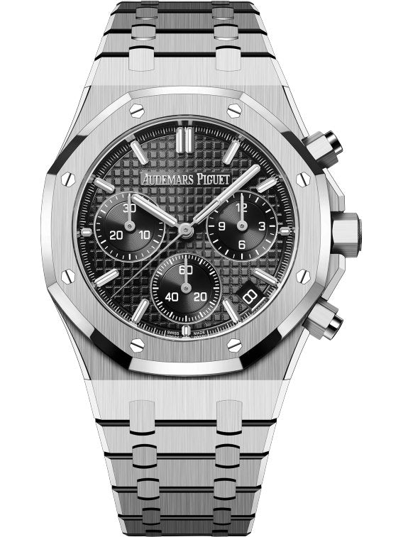 Audemars Piguet ROYAL OAK SELFWINDING CHRONOGRAPH ANNIVERSARY STEEL BRACELET BLACK DIAL