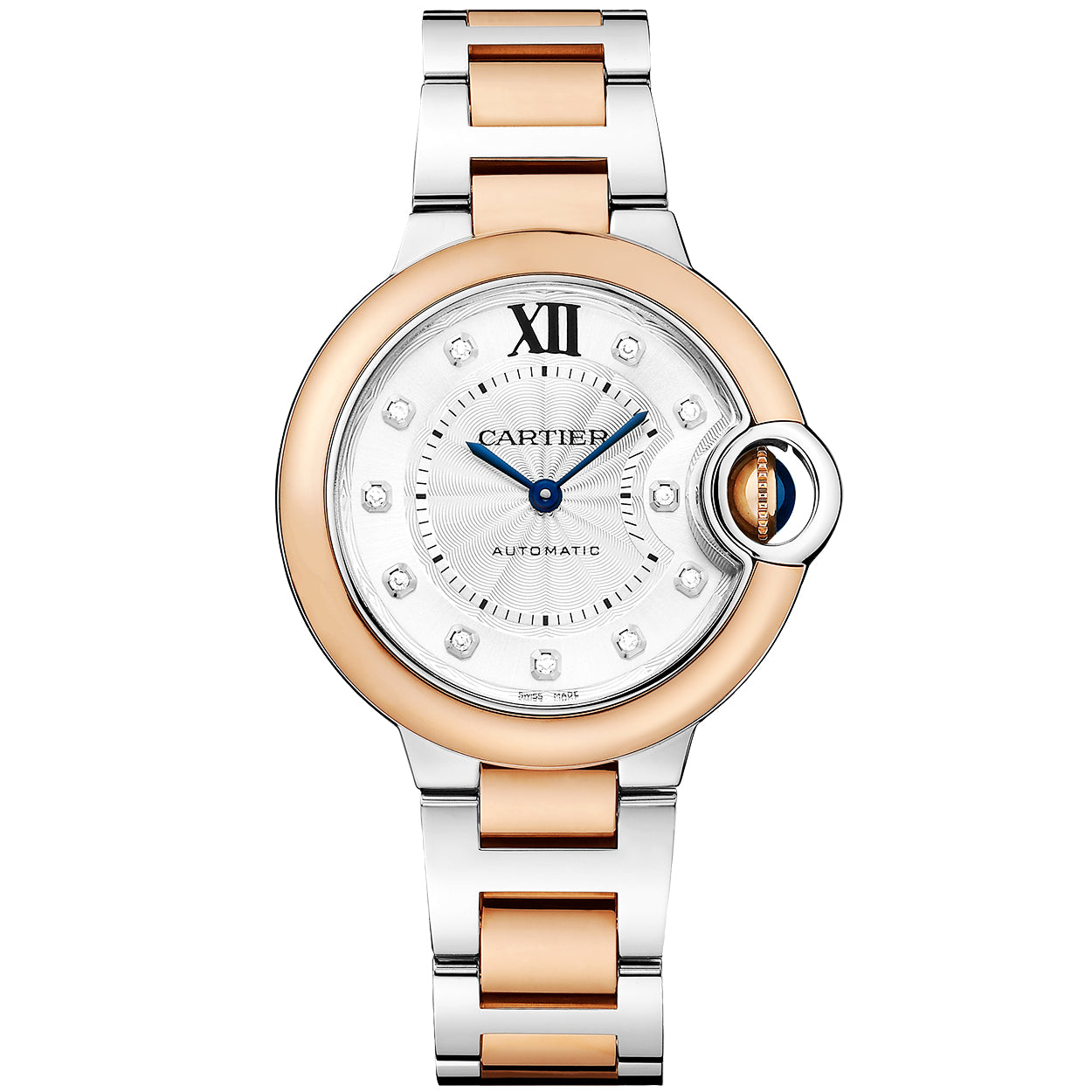 Ballon Bleu de Cartier 33mm Two Tone Diamond Dial Watch
