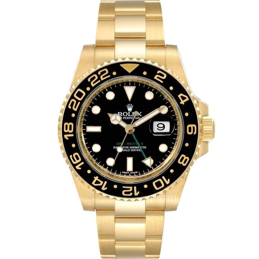 Rolex GMT Master 2 Ceramic Black 116718 Yellow Gold 40mm Watch