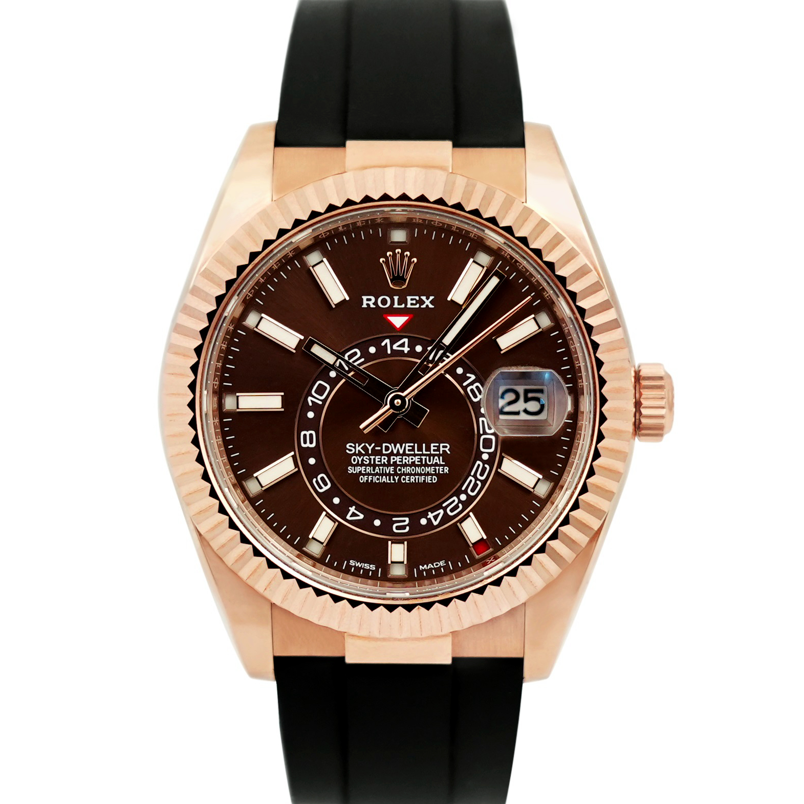Rolex Sky Dweller 18ct Rose Gold 42mm Chocolate Dial 326235