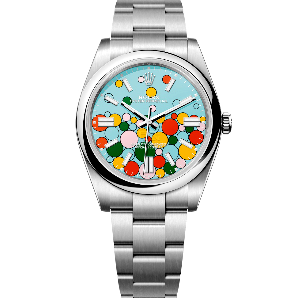 Rolex Oyster Perpetual 41mm 124300 w Custom Celebration Dial Watch