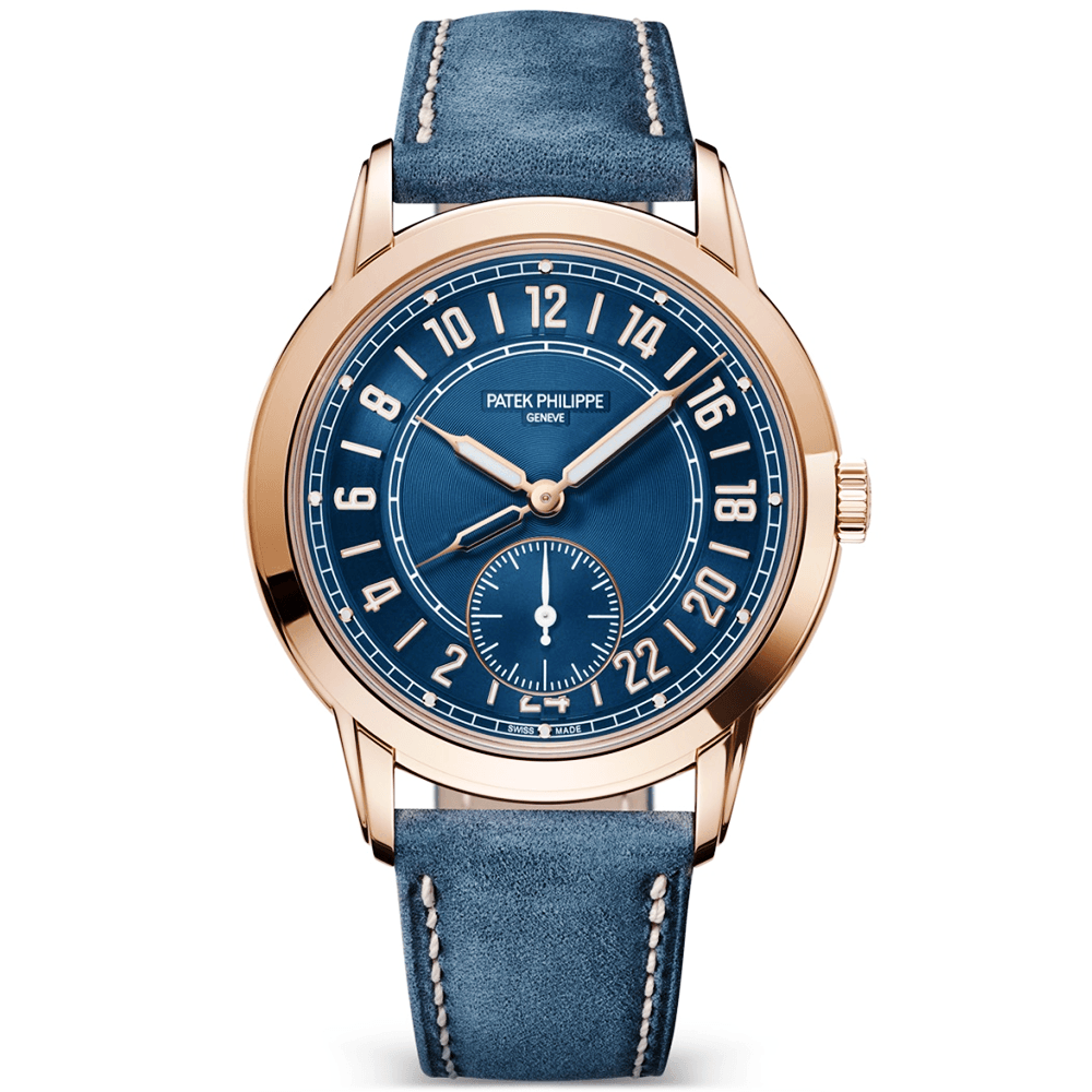 Patek Philippe Complications Travel Time 42mm 18ct Rose Gold Blue Dial Men's Watch