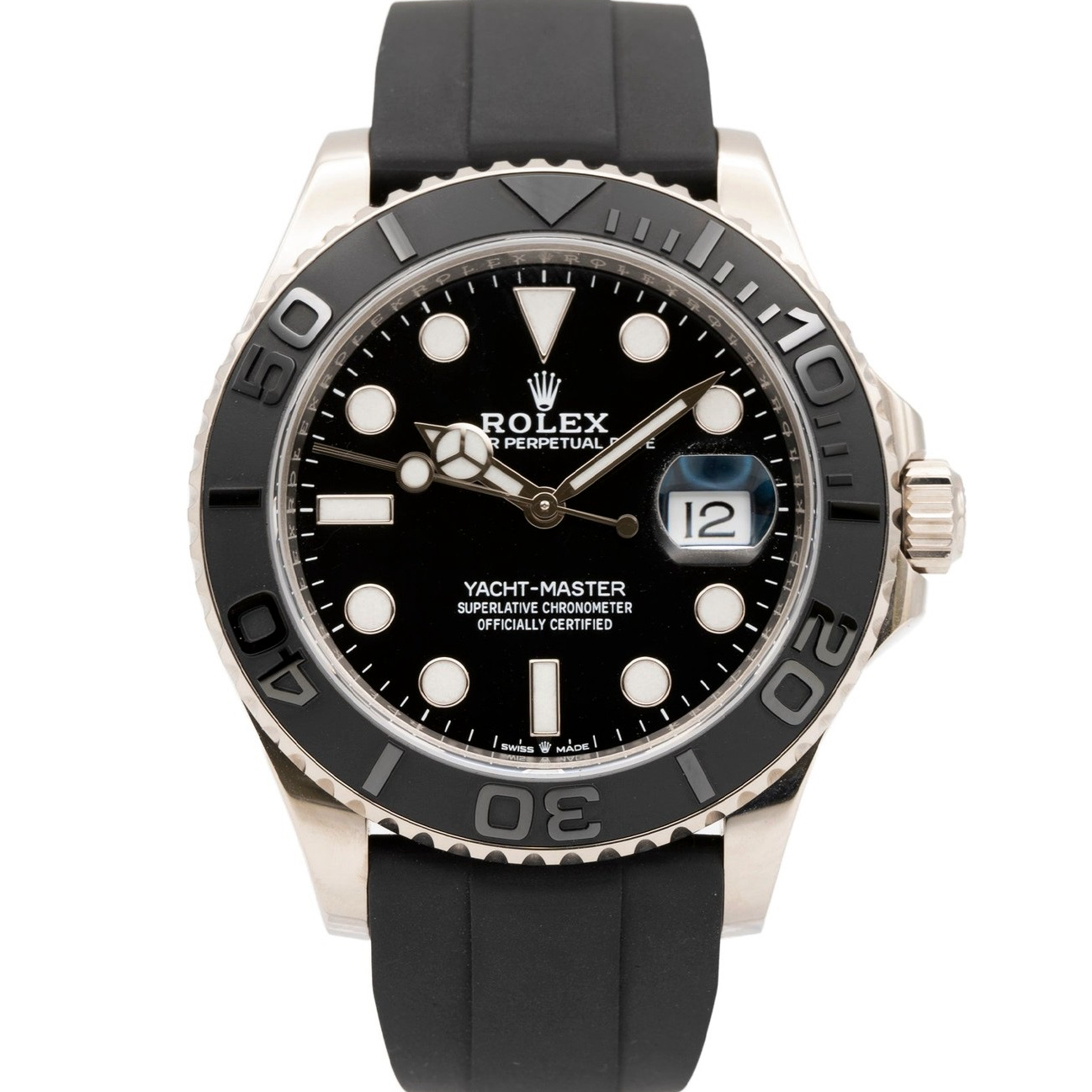 ROLEX Yacht Master 116655 18K Silver Oysterflex Band
