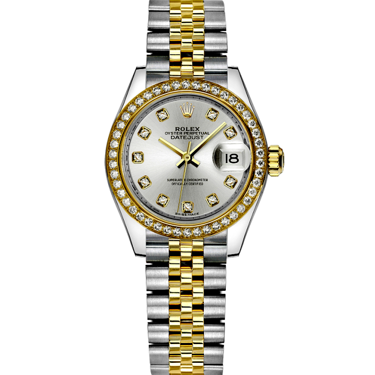 ROLEX Datejust 28mm 279383RBR K18 Automatic White Dial Ladies Watch