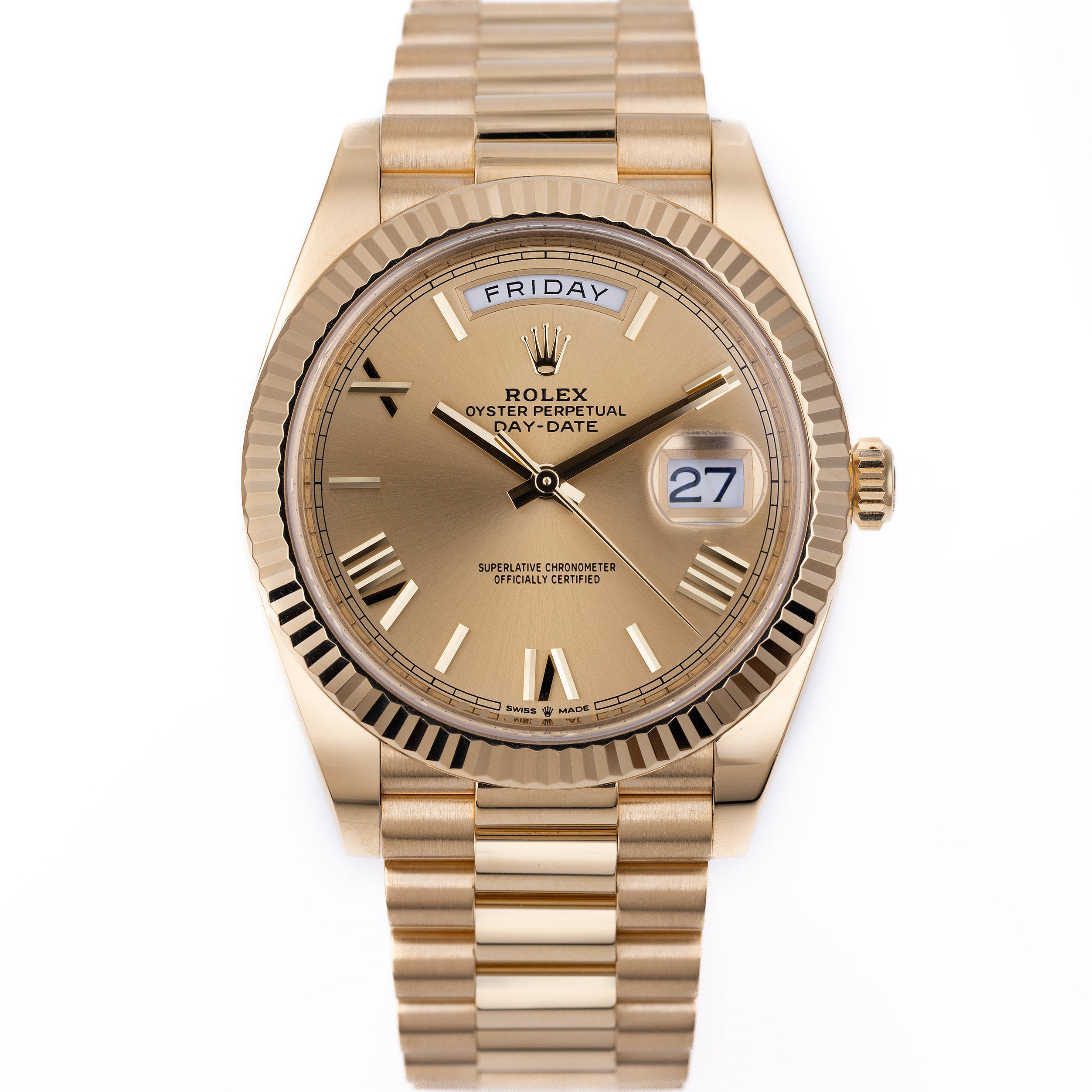 Rolex Day Date 40mm 18k Yellow Gold Dial Watch