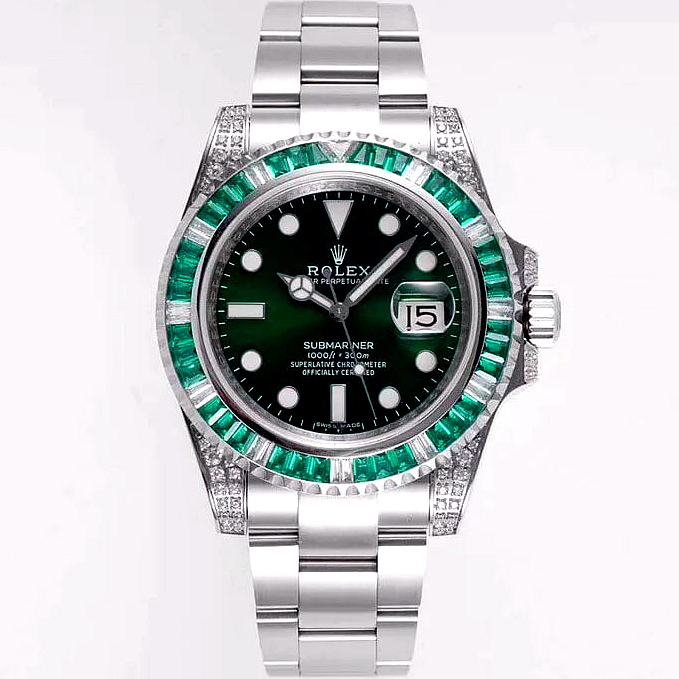 Rolex Submariner Date 116659 SABR 18K Green Diamonds Sapphires