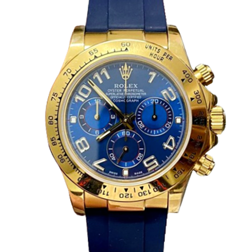 Rolex Daytona Gold Blue Dial Oysterflex Strap 116519