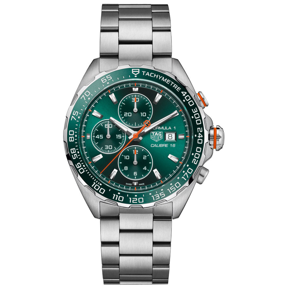 TAG Heuer Formula 1 Chronograph 44mm Green Dial Automatic Gents Watch CAZ201H BA0876