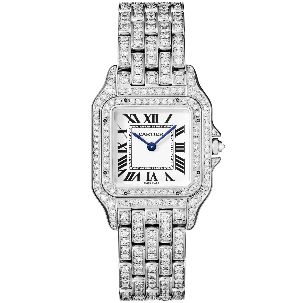 Panthere de Cartier Medium 18ct White Gold Full Diamond Set Watch