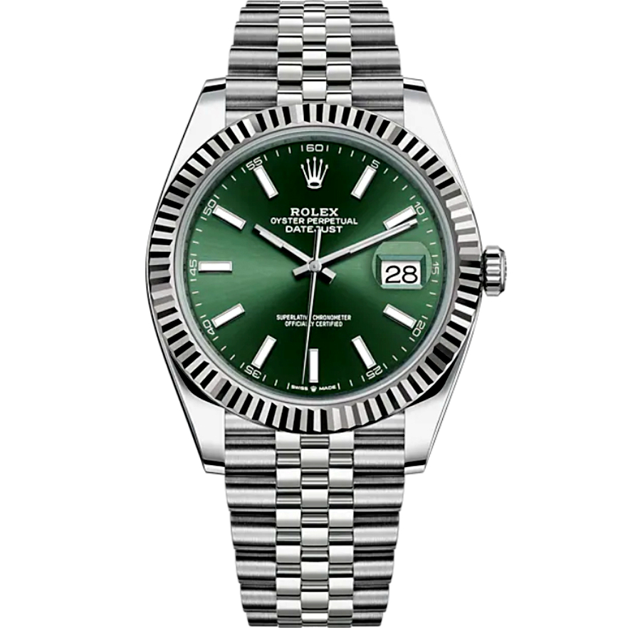 Rolex Datejust 41 Mint Green Dial Steel White Gold m126334 0028