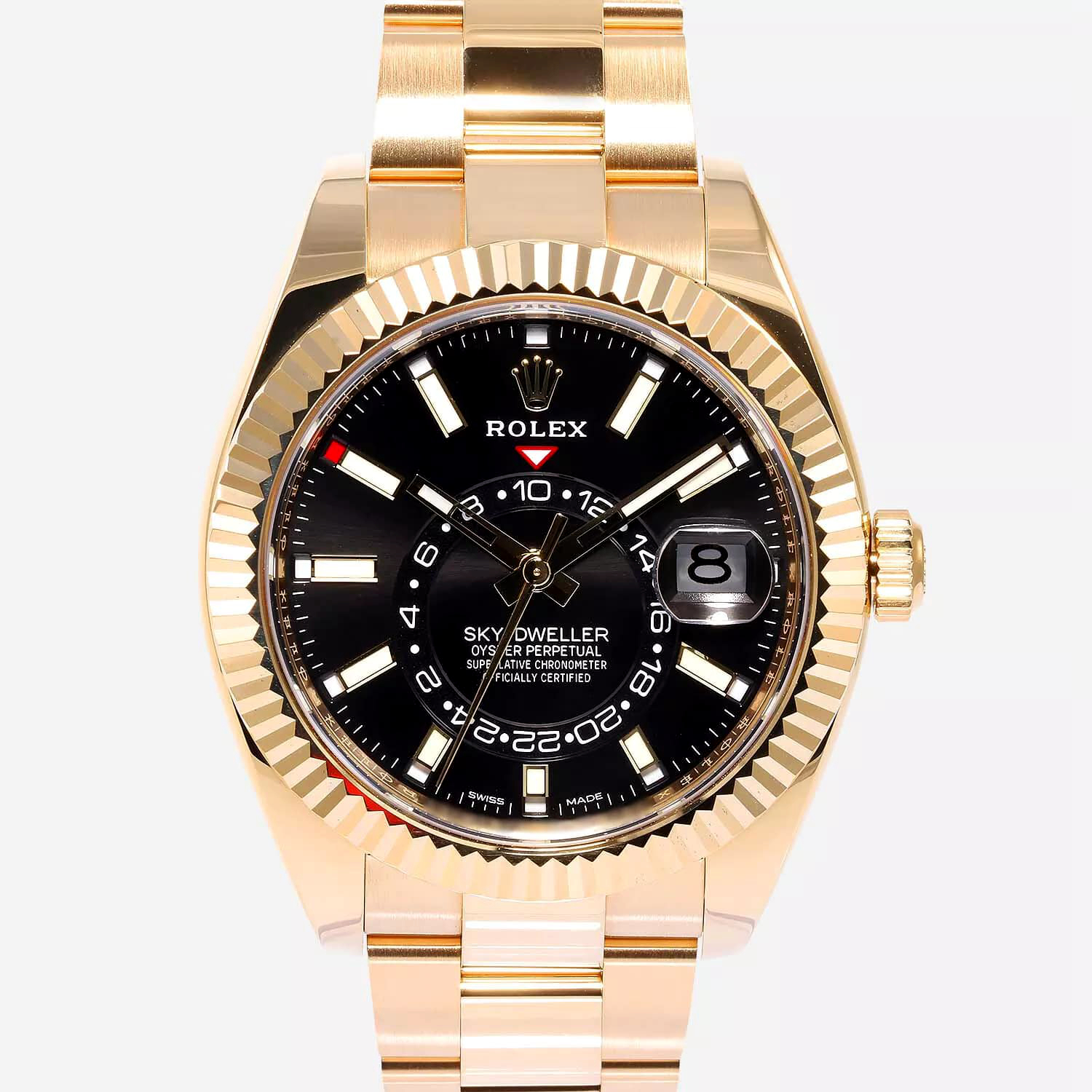 Rolex Sky Dweller 18K Yellow Gold Black Dial 42mm 326938