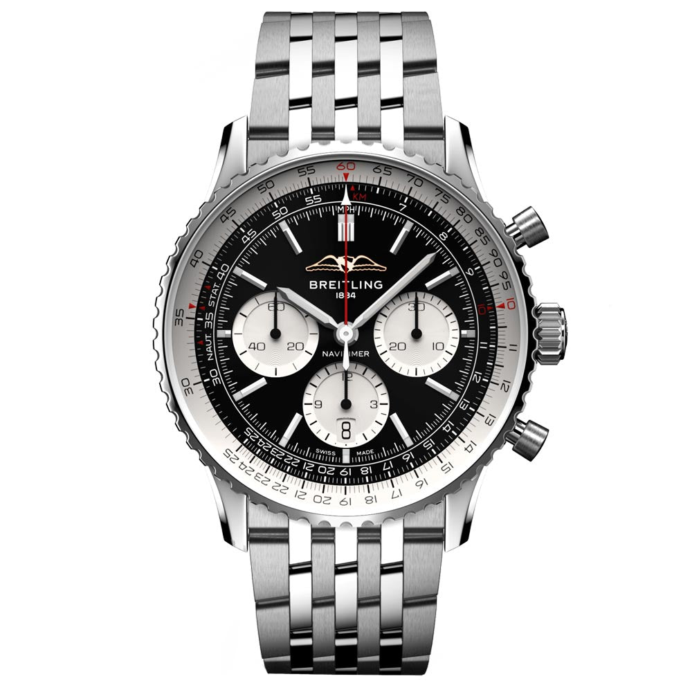 Breitling Navitimer B01 Chronograph 43mm Black Dial Automatic Gents Watch AB0138211B1A1