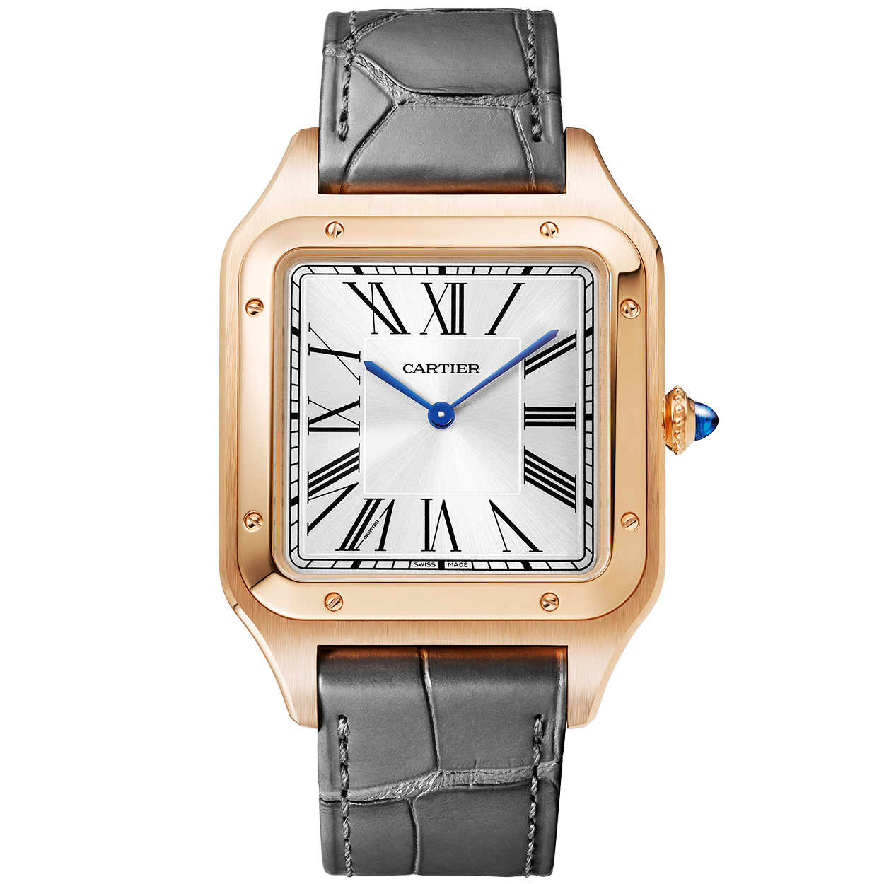 Cartier Santos Dumont Extra Large 18ct Rose Gold Strap Watch
