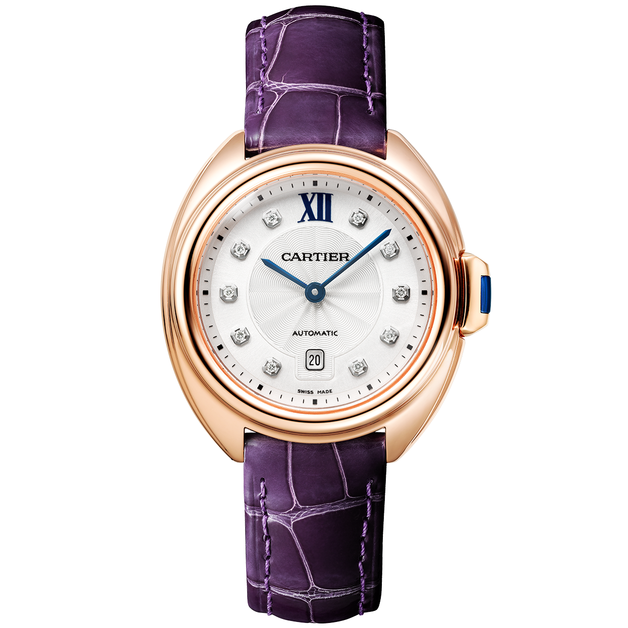 Cle de Cartier 31mm 18ct Rose Gold Automatic Leather Strap Watch
