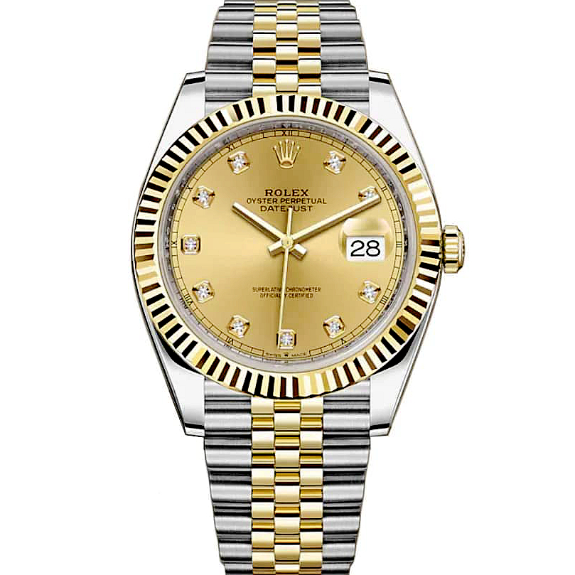 Rolex 126333 Datejust 41 Champagne Diamond Dial Jubilee Bracelet Watch