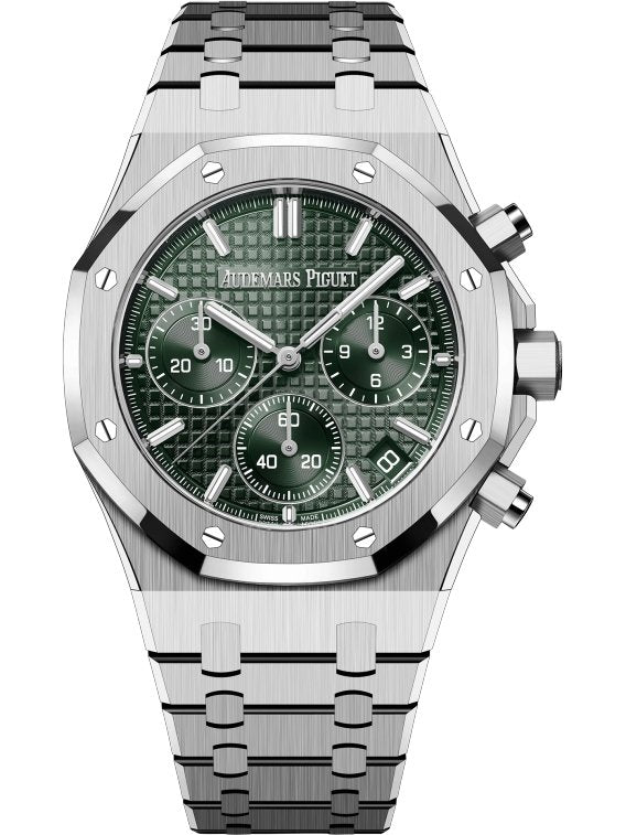 Audemars Piguet ROYAL OAK SELFWINDING CHRONOGRAPH STEEL BRACELET GREEN DIAL