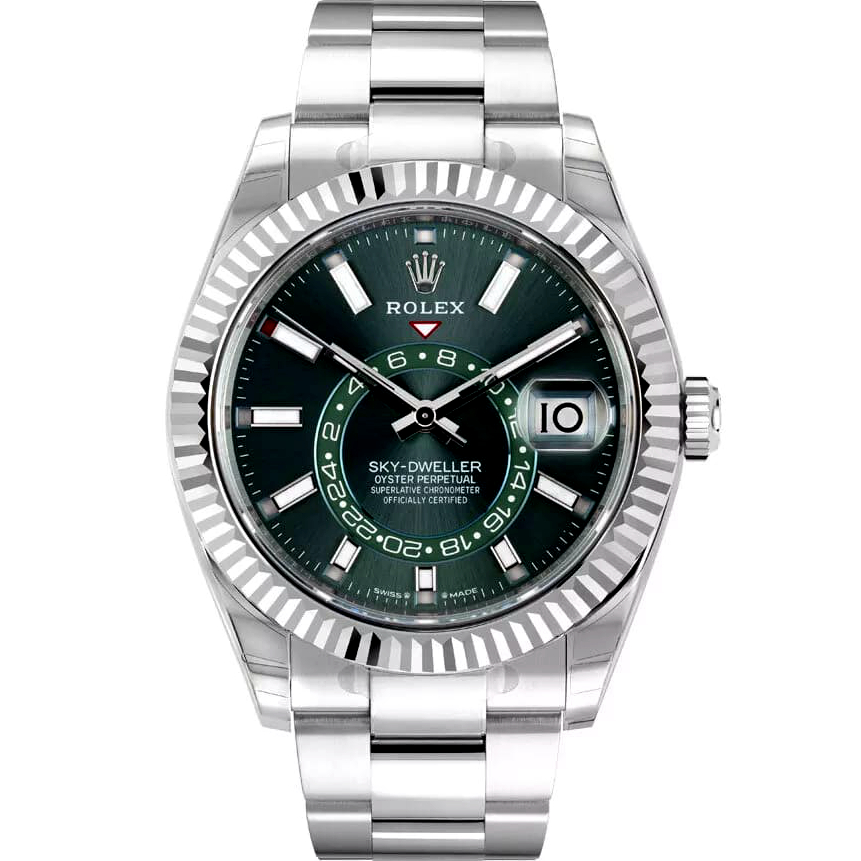 Rolex Sky Dweller 336934 Stainless Steel Green Dial Watch
