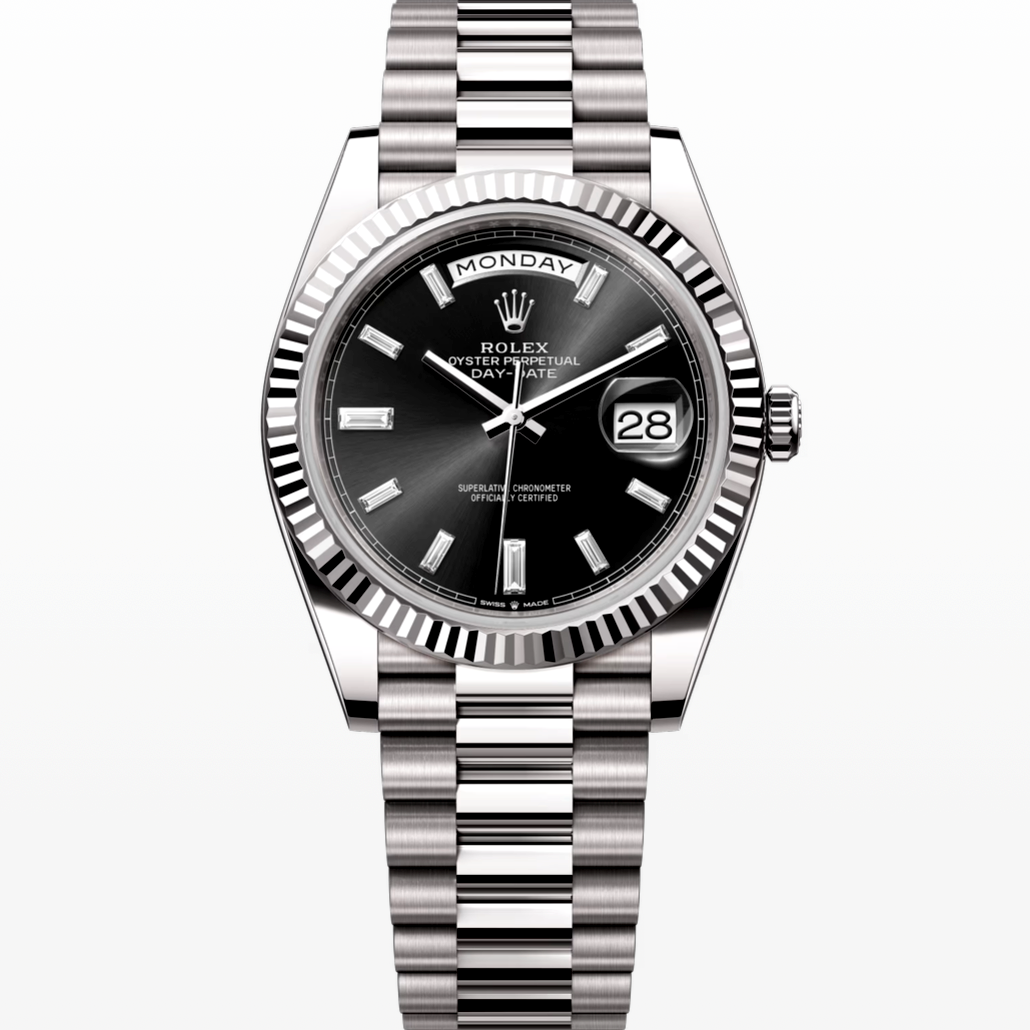 Rolex Day Date 18k White Gold 118239 Black Dial Watch