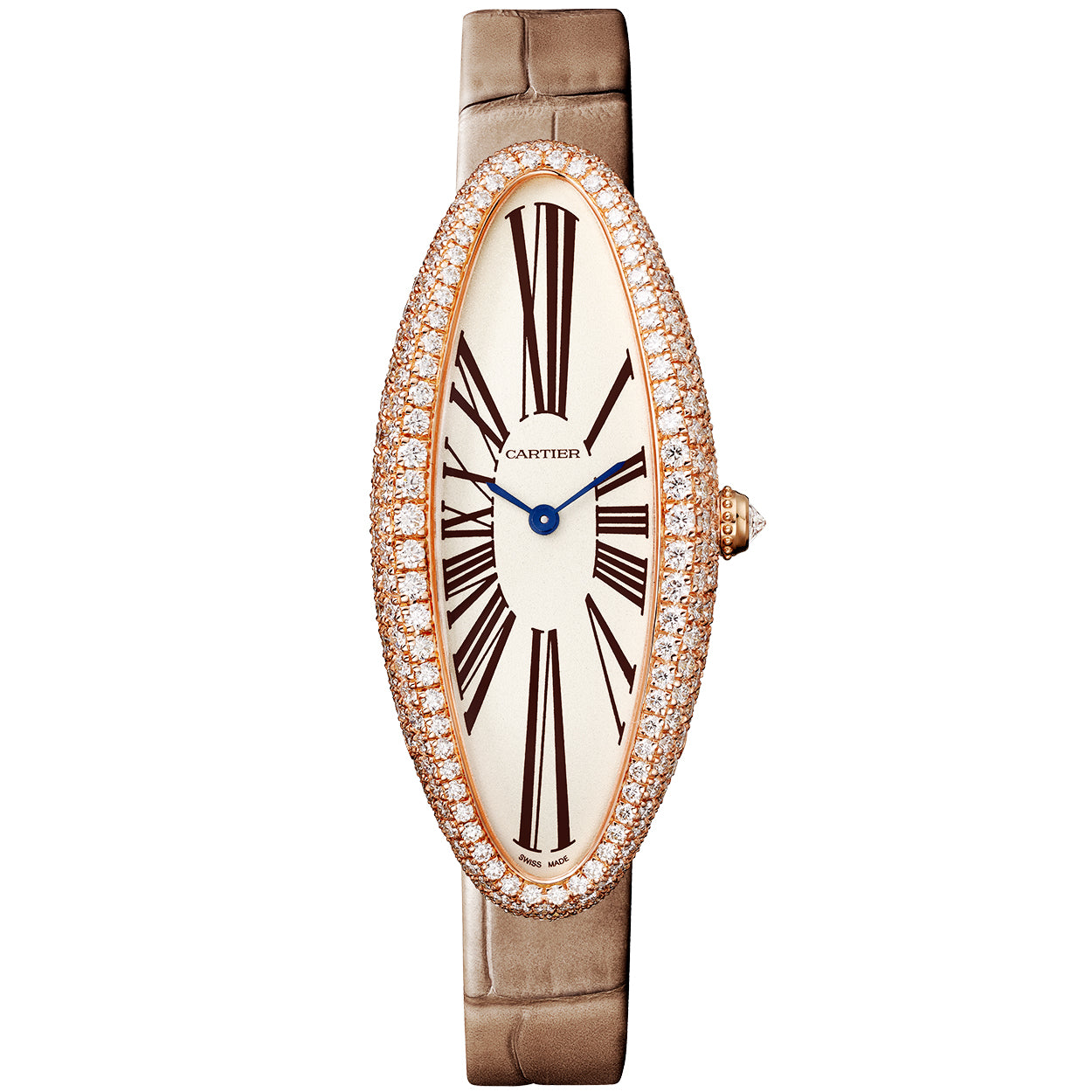 Cartier Baignoire Allongee Medium 18ct Rose Gold Diamond Set Watch