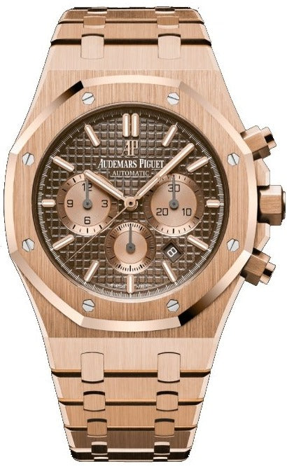 Audemars Piguet Royal Oak Selfwinding Chronograph 18K Rose Gold Brown Dial Rose Gold Sub Dials