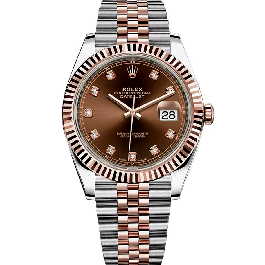 Rolex Datejust 41 126331 Fluted Bezel Diamond Chocolate Dial Watch