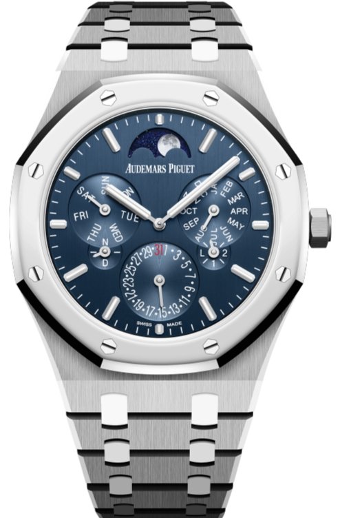 Audemars Piguet Royal Oak Perpetual Calendar Ultra Thin Titanium Blue Dial Blue Sub Dials