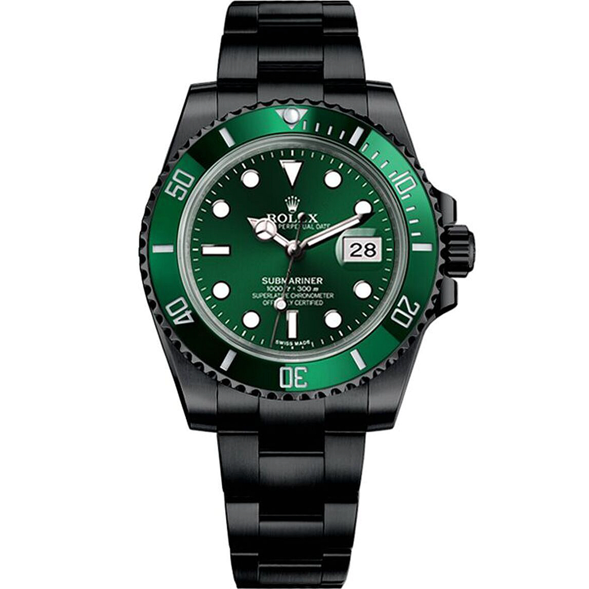 Rolex Submariner Date Black PVD DLC Coated Stainless Watch 116610LV