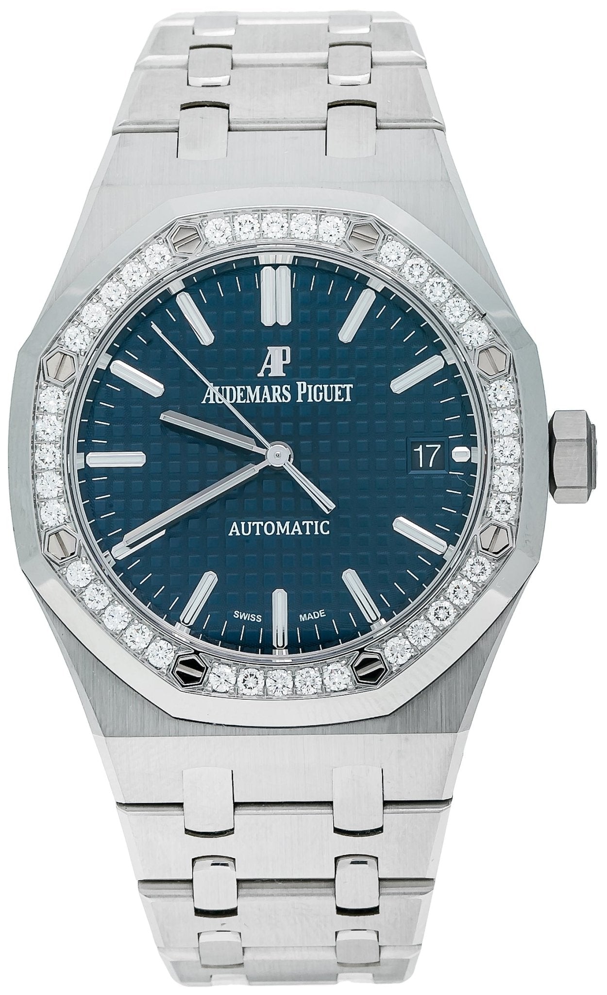 Audemars Piguet Royal Oak Ladies Selfwinding Blue Dial Diamond Bezel