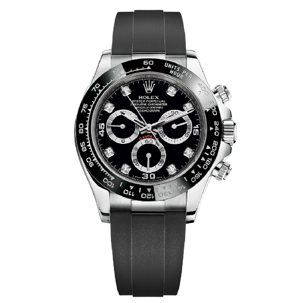 Rolex Daytona White Gold Black Dial Oysterflex Strap 116519LN 0025