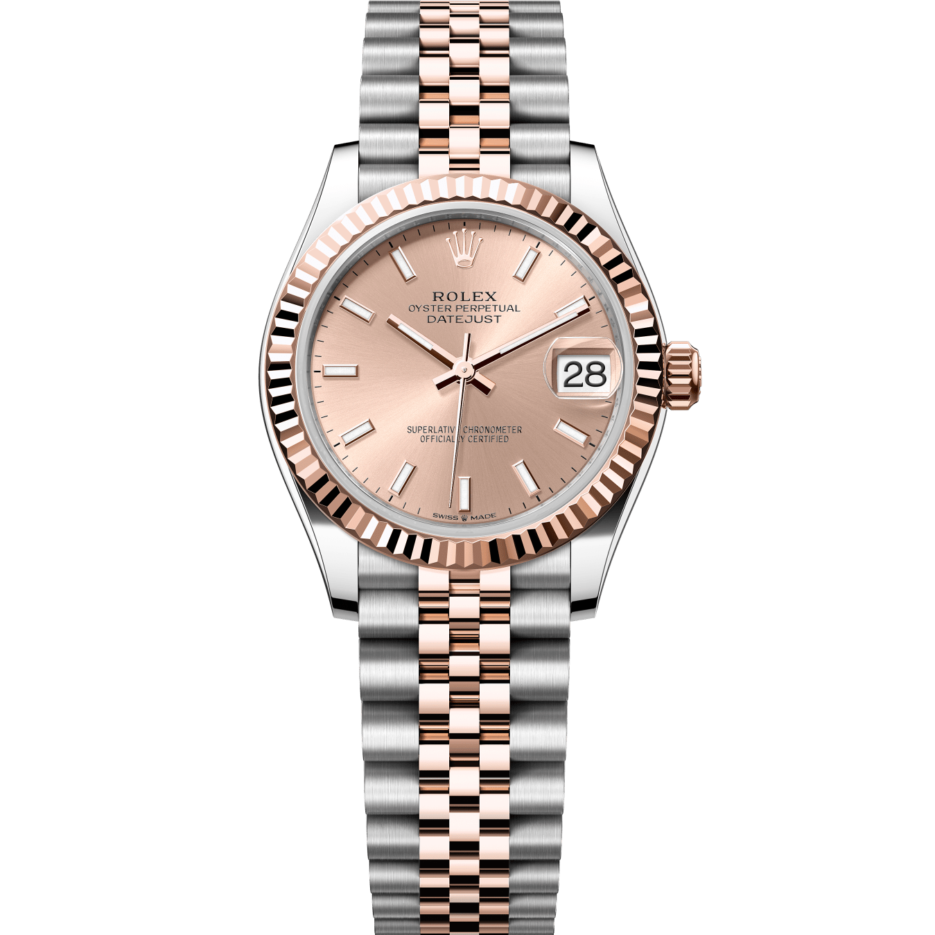 Rolex 116231 Datejust 36 Pink Dial Everose Jubilee Bracelet Watch
