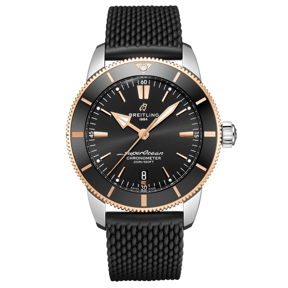 Breitling Superocean Heritage B20 44mm Black Dial 18ct Red Gold Steel Automatic Gents Watch UB2030121B1S1