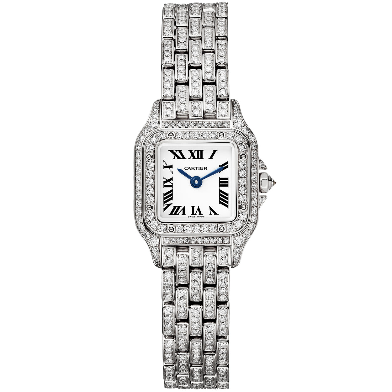 Panthere de Cartier Mini 18ct White Gold Full Diamond Set Watch