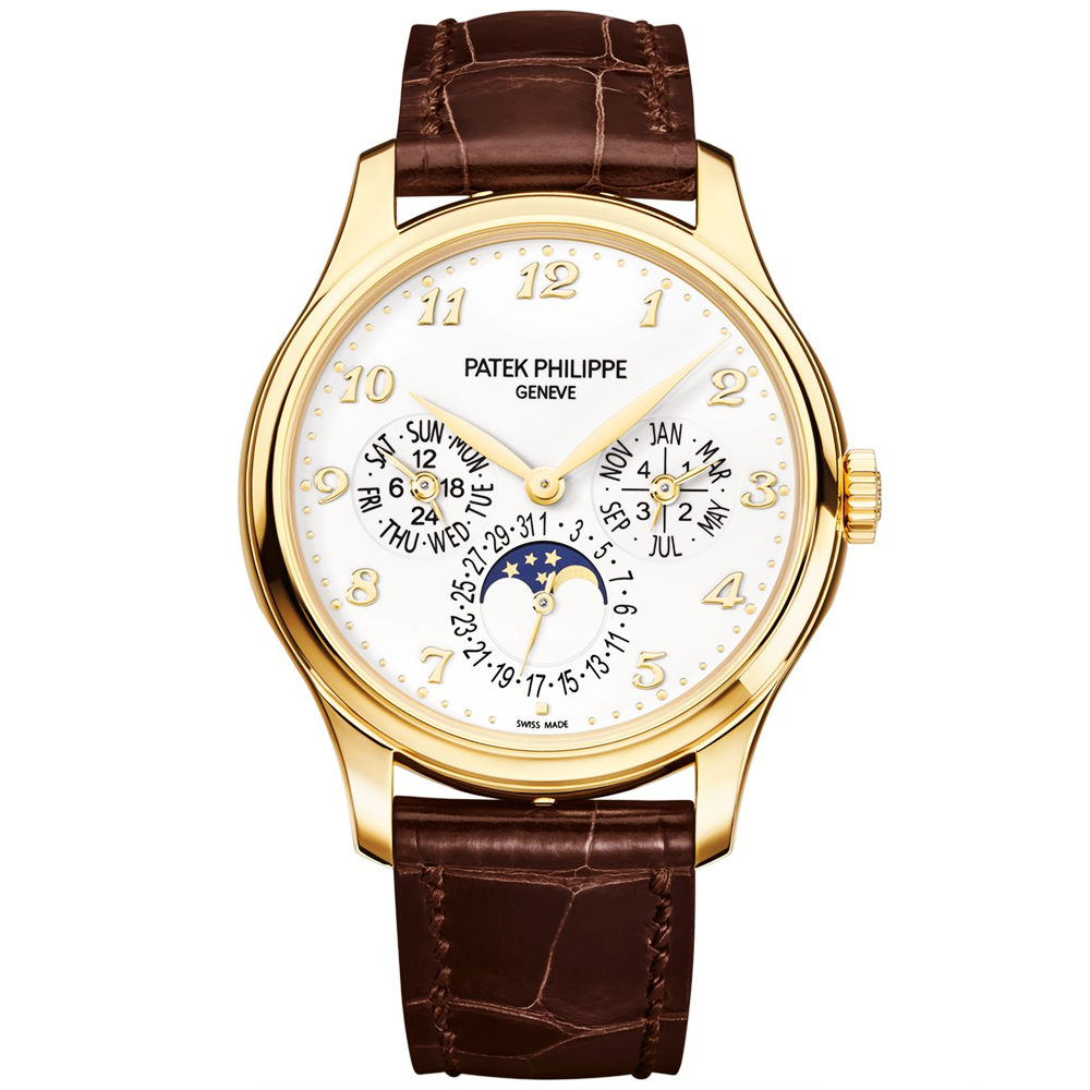Patek Philippe Grand Complication Perpetual Calendar 39mm 18ct Yellow Gold Silver Dial Men's Strap Watch