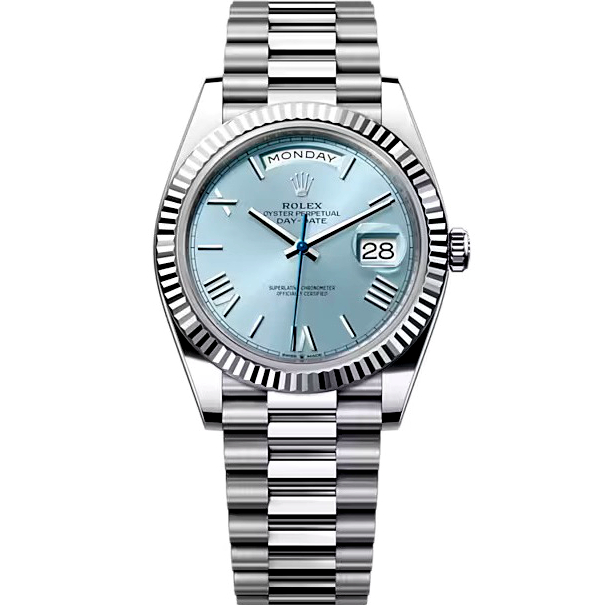 Rolex Day Date President 40mm in Platinum with Ice Blue Dial Watch 228236 0012