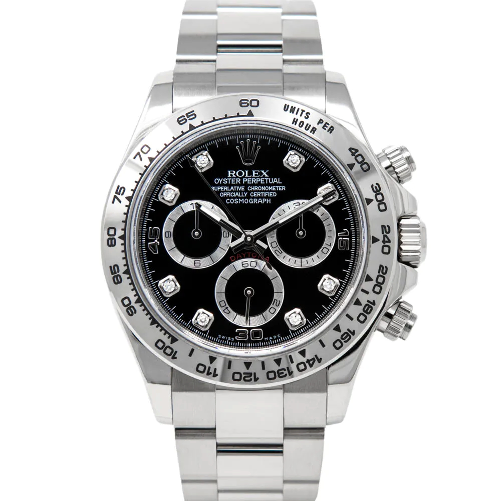 Rolex Cosmograph Daytona White Gold 116509 Black Diamond