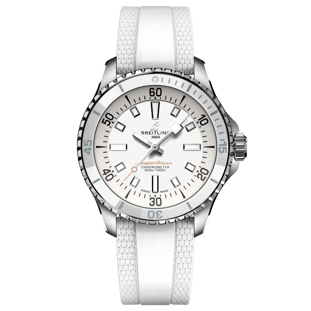 Breitling Superocean 36mm White Dial Automatic Ladies Watch A17377211A1S1
