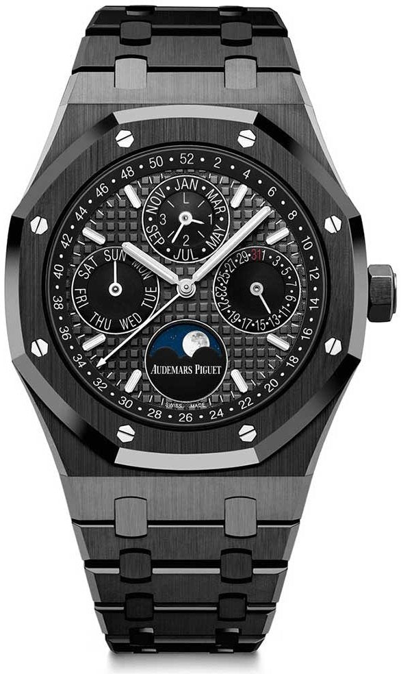 Audemars Piguet Royal Oak Perpetual Calendar Black Ceramic Black Dial Black SubDials Black Ceramic Bezel